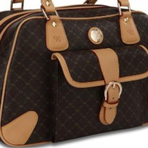 NWOT Rioni Signature Brown Satchel Organizer Bag-Largest Size - Picture 1 of 6
